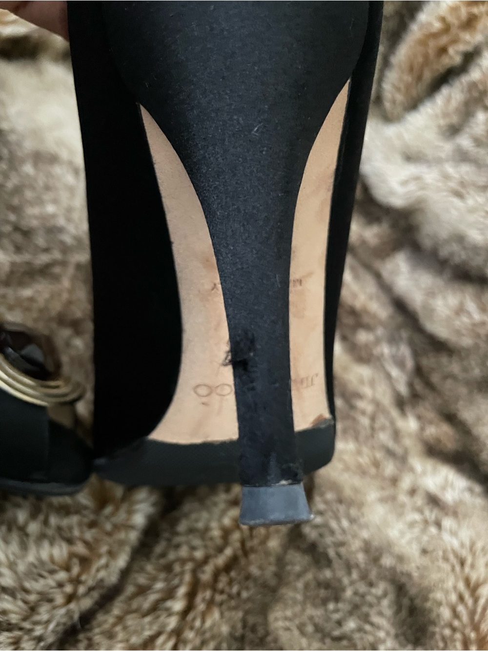 Jimmy Choo Black Satin Pumps with Gold & Red Embellishment - Picture 6 of 6